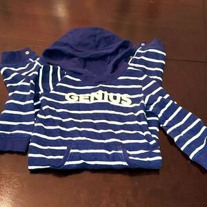 Carter's Navy Blue Striped Hooded Jumpsuit 18M